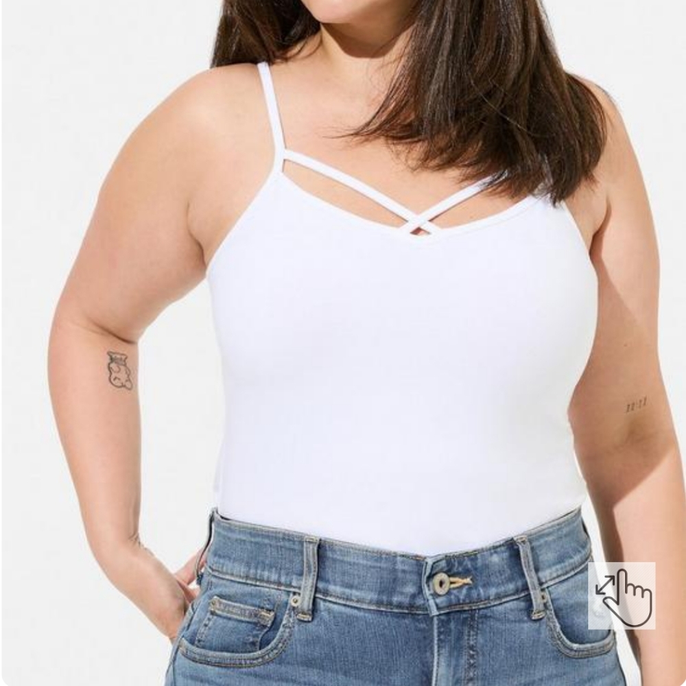 Torrid White Foxy Strappy Cami Tank Top Size 3X